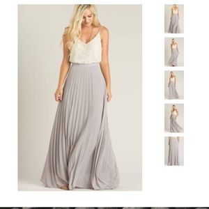 Lavender Gray Maxi Skirt